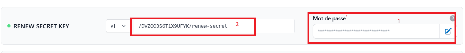 Where to set api key password